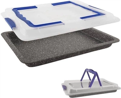 Форма для випікання Orion Grande гранітна з кришкою 43 x 29 x 7 см (123799) (8592381144098)