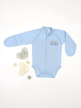 Боди для новорожденных малышей с наружными швами хлопок Mini Boss рост 62 см Lari Голубой