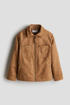 Куртка демисезонная с искусственной замши для мальчика H&M Regular fit 1271912-001 134 см (8-9 years) Коричневый