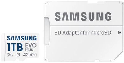 Карта памяти Samsung Evo Plus microSDXC 1TB UHS-I U3 V30 + SD-адаптер (MB-MC1T0SA/EU)