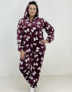 Костюм женский домашний махра Бантик Triko 60-62 Бордовый 86891445-3