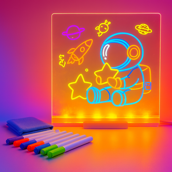 LED Ночник, доска для рисования 20×20 см + маркеры