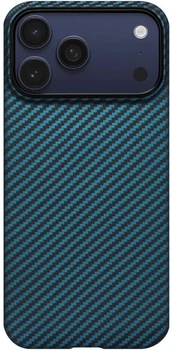 Etui plecki Pitaka Ultra-Slim Case with PitaTap Twill 1500D do Apple iPhone 17 Pro Max Black/Blue (KI1706BPM)
