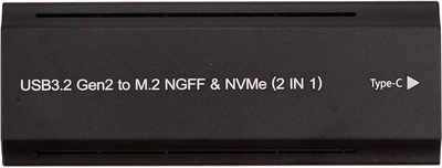 Obudowa zewnętrzna PowerPlant dla SSD M.2 PCIe NGFF/NVMe USB 3.2 Type-C RGB (HC380527)
