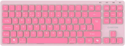 Klawiatura przewodowa Canyon OnType 10 TKL Low Profile USB Pink (CNS-HKB10P)