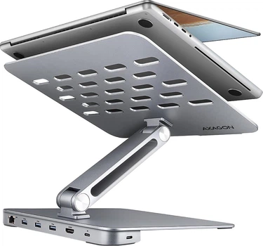 Podstawka pod laptop AXAGON HMC-STND USB-C 5Gbps 7in1 Silver (HMC-STND)