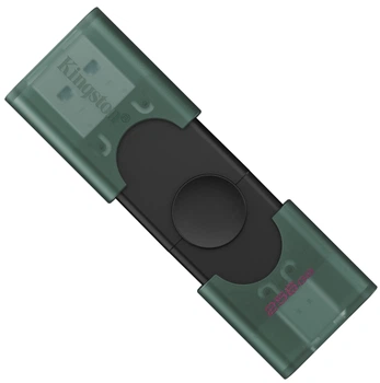 Флеш пам'ять USB Kingston DataTraveler Duo 256GB USB 3.2 Gen 1 + Type-C Black/Green (DTDEG2/256GB)