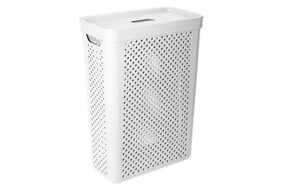 Ящик 25л Simple пластиковий з кришкою 39*19*54см білий А171037-01 Алеана