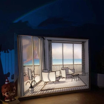 Картина-світильник зі змінним освітленням Seaside 23х17см (M-9689)
