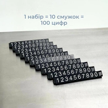 Маленький набор пластиковых ценников с цифрами, 100 шт, 3×5 мм, черный/белый, для товаров на витрину