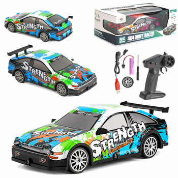 Дрифт машинка на радиоуправлении 4х4 Toyota AE86 (805-6А) сменные колеса, подсветка, аккумулятор 3.7 V Голубой
