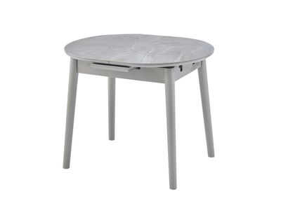 Стол обеденный раскладной 75х95(+25) TM-85-1 Vetro Mebel Калакатта мрамор/Серый (керамика+МДФ/дерево) (TM-85-1-calacatta-marble/grey)
