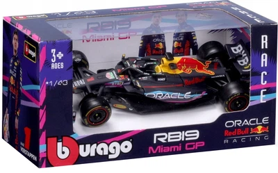 Металева модель автомобіля Bburago Red Bull Racing Oracle RB19 Miami Макс Ферстаппен 1:43 Чорний 18-38082-VERS-MIAMI (4893993016341)