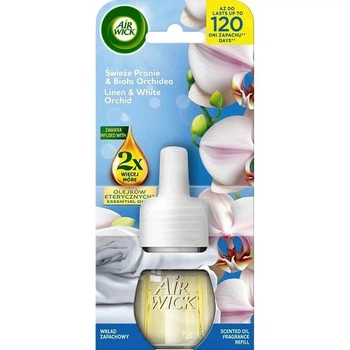 Змінний флакон запаска до електричного ароматизатора повітря Air Wick Linen&White Orchid аромат чистоти та свіжості 1 шт