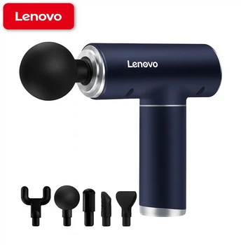 Перкуссионный массажер для мышц Lenovo Massage Gun - восстановления и релакса (6 насадок, 5 режимов, 1800 мАч,синий)