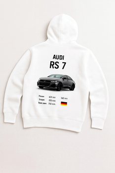 Чоловіче худі з принтом Audi RS7, Білий, L
