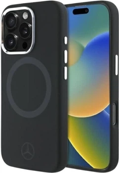 Панель Mercedes-Benz Silicone Tonal Logo MagSafe для Apple iPhone 16 Pro Max Black (MEHMP16X23SUTTK)