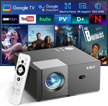 Смарт-проєктор XGODY Sail2 (Google TV) 1080P/4K, 600 ANSI, Автофокус, WiFi 6, Bluetooth 5.2