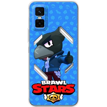 Силиконовый Чехол с Картинкой для Infinix GT 30 Pro Принт (Бравл Старс Ворон, Brawl Stars Crow) (69044-ysm016)