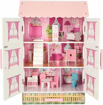 Domek dla lalek Lulilo Papilio drewniany 80 cm Różowy (5903039754782)