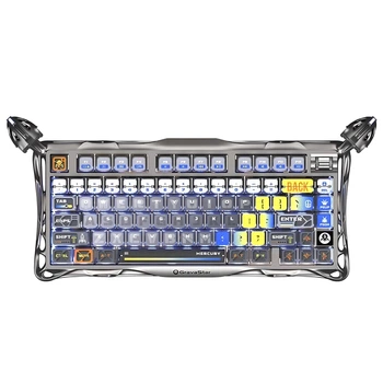 Клавиатура механическая GravaStar GS_K1_PRO_S_CGRY Mercury K1 Pro 80keys, GravaStar GS_K1_PRO_S_CGRY x Kailh Speedy Mint, BT/WL/USB, Interstellar Silver