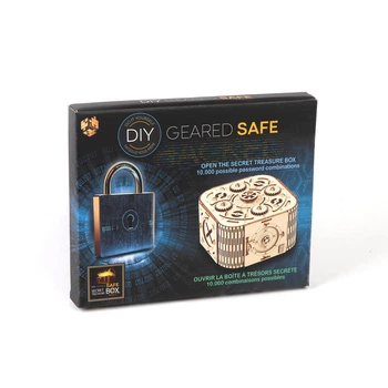 Головоломка квест-бокс DIY Geared Safe Secret Treasure Box*** | 3* Cкринька для скарбів wooden kit