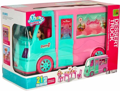 Zestaw do gry Pin Ming Toys 2 w 1: Camper i food truck dla lalek 21 el. (5903039755383)