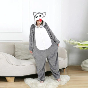 Пижама Детская Кигуруми Для Детей И Подростков Хаски С Языком Серая Kigurumi 100 (90-100) (369152)