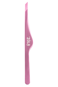 ZOLA Пінцет скошений професійний для брів LIGHT PINK Professional Beveled Tweezers for eyebrows LIGHT PINK