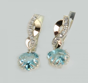 Сережки Сердце в руках Silver Style 102с