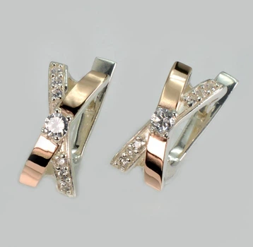 Серебряные серьги с фианитами Silver Style 057с