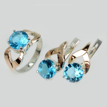 Серебряный комплект с золотыми пластинами Silver Style 181