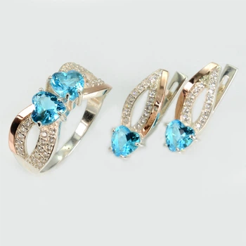 Серебряный комплект с золотыми пластинами Silver Style 174