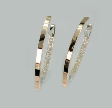 Срібні сережки з вставками з золота Silver Style 051с