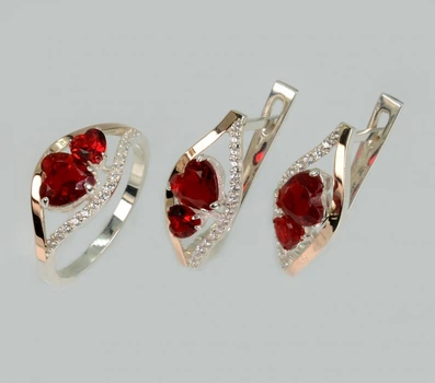 Серебряный комплект с золотыми пластинами Silver Style 273