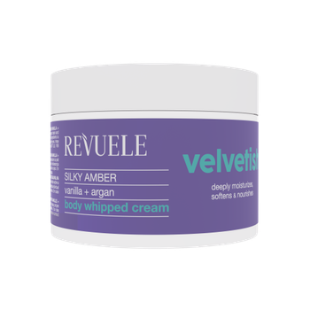 Нежный увлажняющий крем для тела Revuele Velvetish SILKY AMBER с ванилью и арганой, 300 мл
