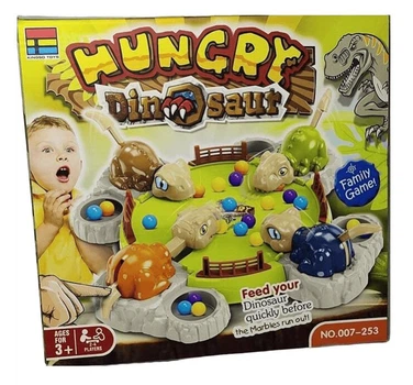 Настольная игра 007-253 «Hungry Dinosaur» 4 динозавра шарика в коробке 27 см × 9 см × 26 см
