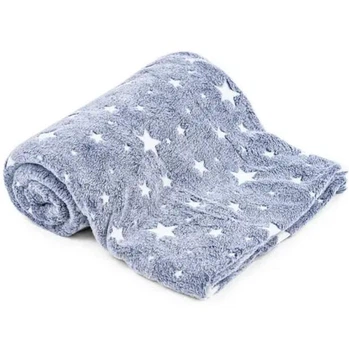 Дитячий плед покривало, що світиться в темряві Magic Blanket зоряне небо 150х180 см Блакитне