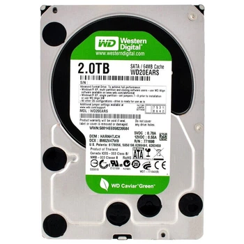 Накопитель HDD SATA 2.0TB WD Caviar Green 5400rpm 64MB (WD20EARS