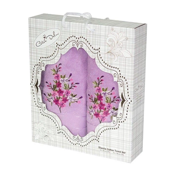 Набор полотенец Gursan Cotton - Малина васильковый (50*90+70*140)