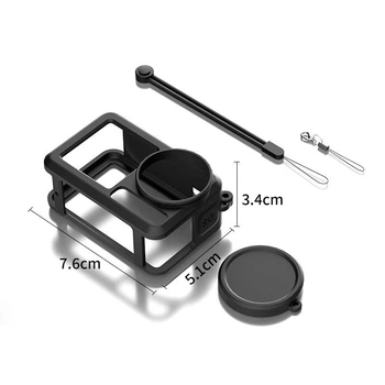 Чехол защитный силиконовый для DJI Osmo Action 5 Pro/4/3 бампер кейс с колпачком на объектив (10228)