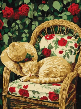 Картина по номерам 30х40см. Кот в саду ©art_selena_ua Идейка. KHO6712