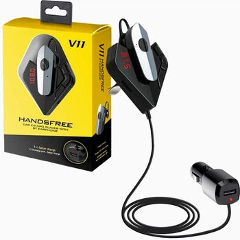 FM-трансмиттер Bluetooth с USB и microSD для автомобиля V11 BT с гарнитурой