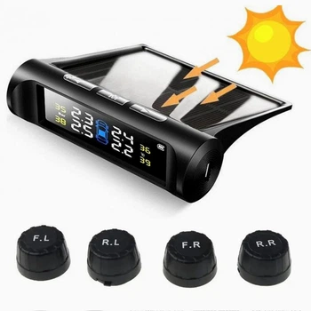 Система контроля давления в шинах TPMS с солнечной батареей датчики 3.7V пластик для легкового автомобиля