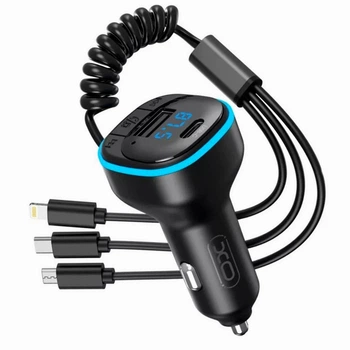 FM модулятор Bluetooth с 3 USB и поддержкой MP3 WAV для автомобиля XO BCC07