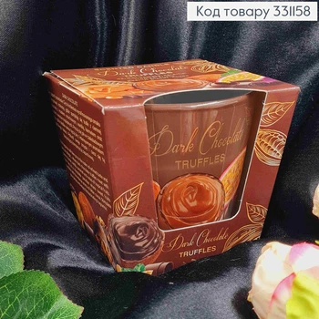 Аромасвечка стакан ''Dark Chocolate TRUFFLES", 115г/30год.,BARTEK, Poland