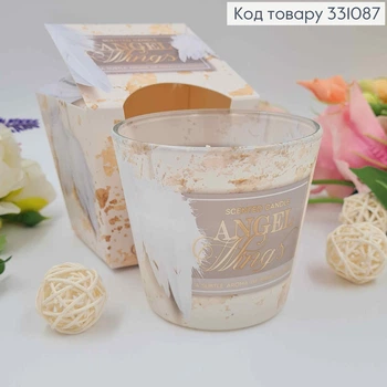 Аромасвеча в стакане 115г с запахом одеколона 30ч горения, аромасвечка ANGEL Wings