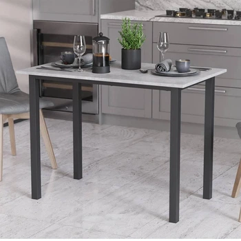 Стол универсальный Knap Ferrum-decor 750x1400x600 Черный металл ДСП Бетон 16 мм (FRD-106360)