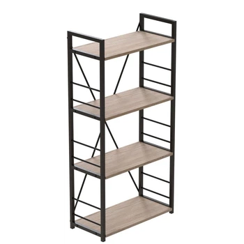 Этажерка 4/60 Ferrum-decor Серии Конект 120x60x28 черный ДСП Дуб Сан-Марино 16мм (FRD-104237)