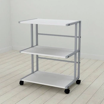 Этажерка на колесиках Ferrum-decor Камило 75x40x60 металл Серый ДСП Белое 16мм (FRD-102547)